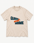 Apricot washed T-shirt with Corgi Closer to Home Typographic front artwork