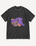 Black washed T-shirt with Boston Terrier Soft Riot front artwork