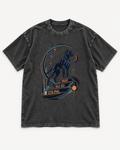 Black washed T-shirt with Boxer Night Has No Ceiling Cosmic front artwork