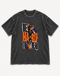 Black washed T-shirt with Doberman Be Hard to Read Torn Poster front artwork