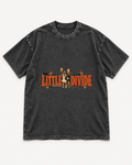 Black washed T-shirt with Chihuahua The Little Divide Retro Sign front artwork