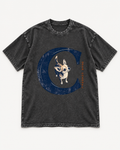 Black washed T-shirt with Chihuahua Open Channel front artwork