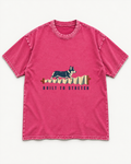 Fuchsia washed T-shirt with Corgi Built to Stretch Accordion front artwork