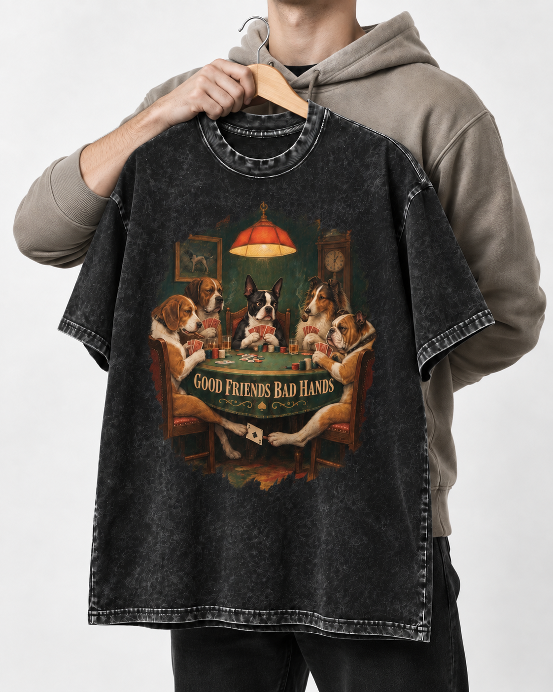 Good Friends Bad Hands Boston Terrier Washed Tee