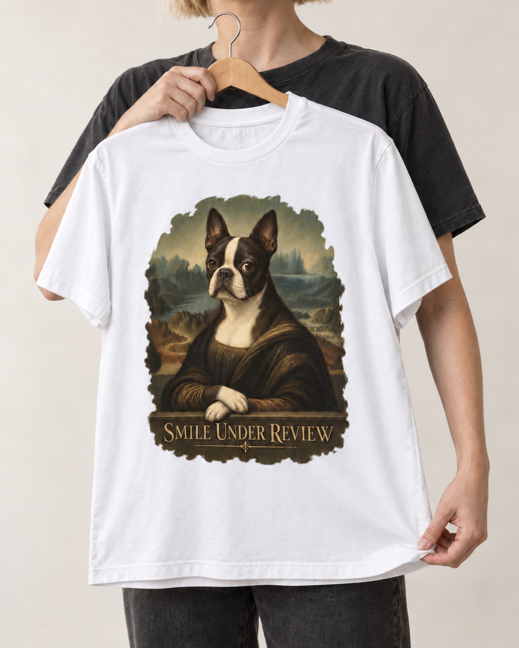 Boston Terrier Smile Under Review T-Shirt
