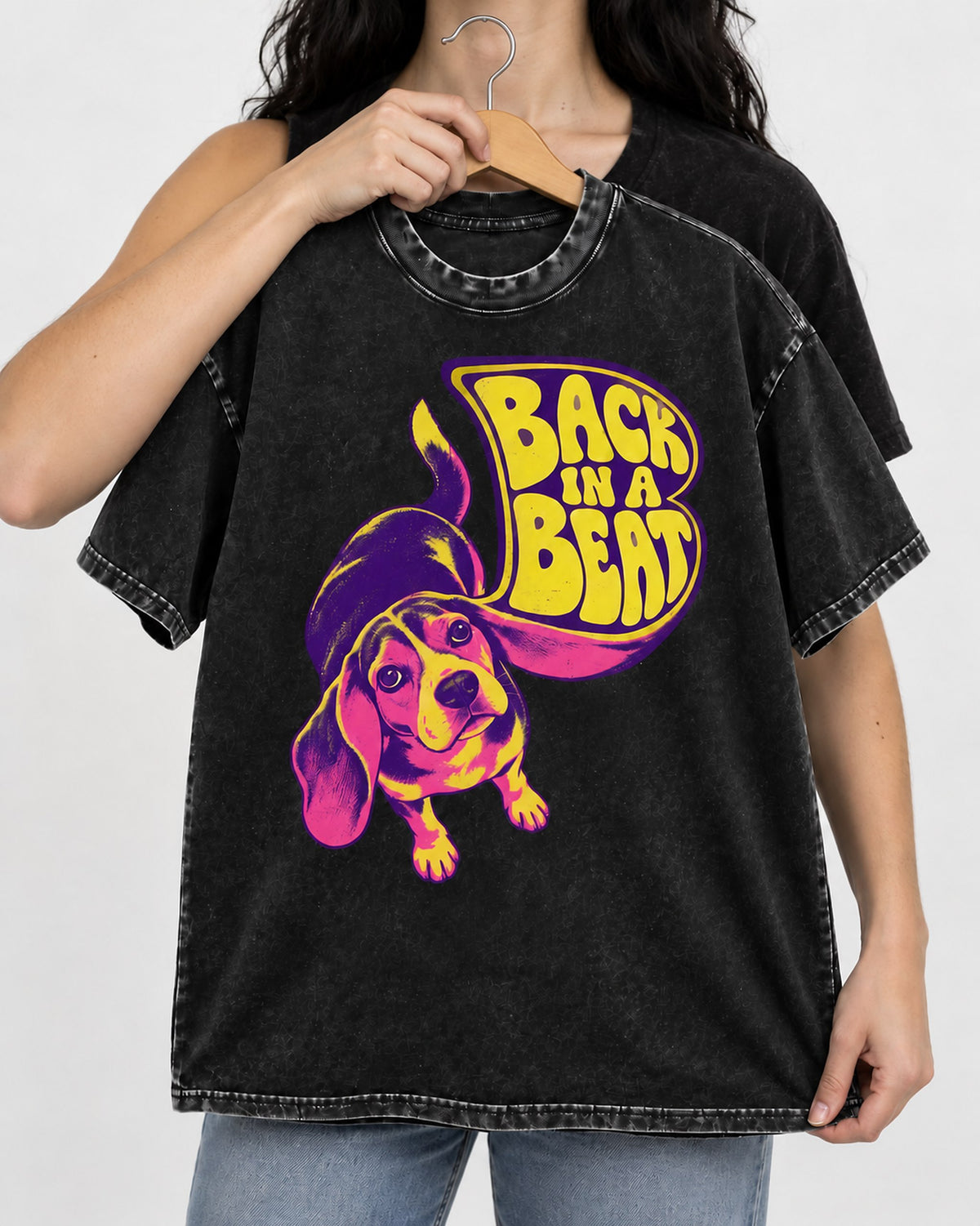 Back in a Beat Beagle Washed Tee
