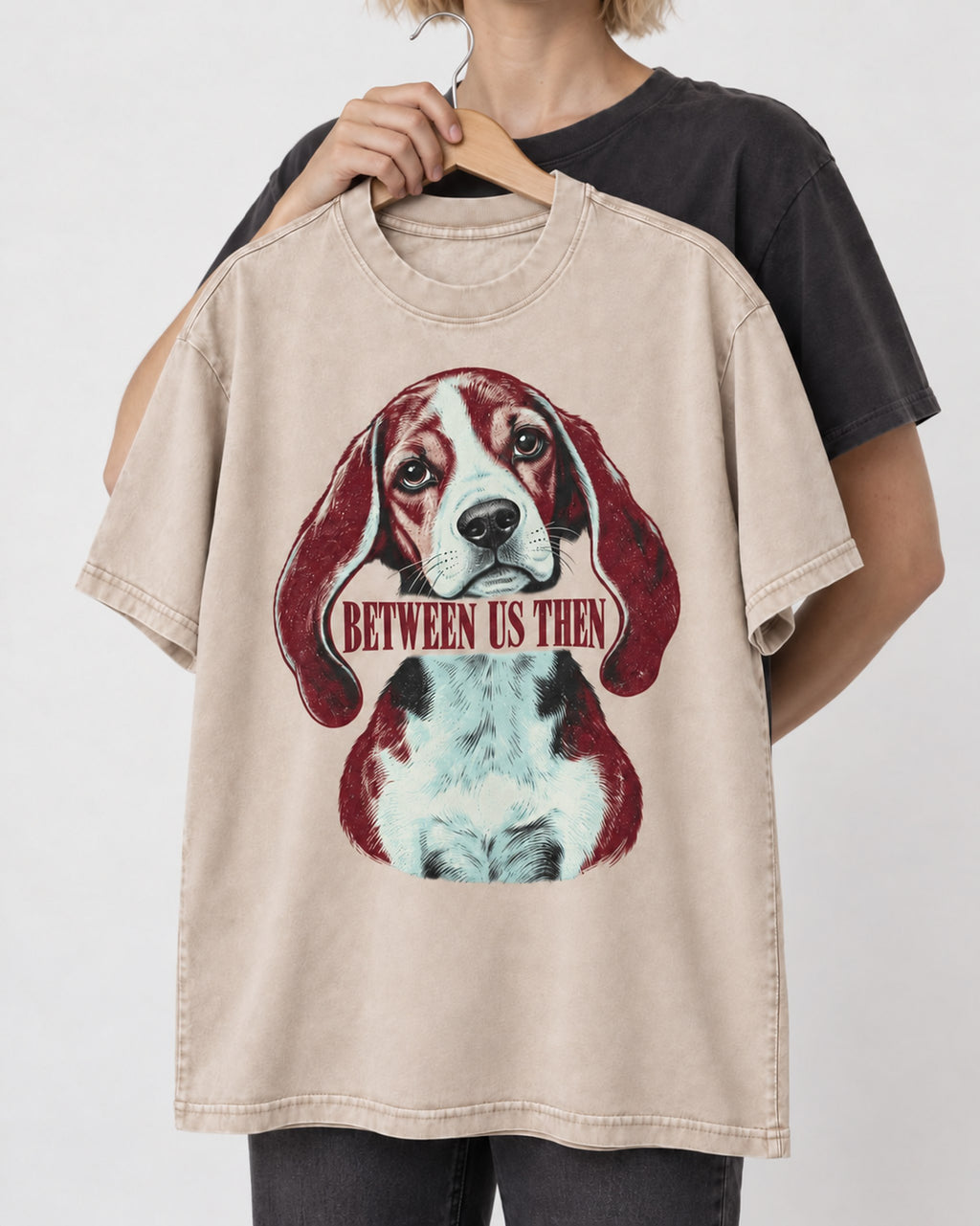 Beagle Between Us Then Washed Tee