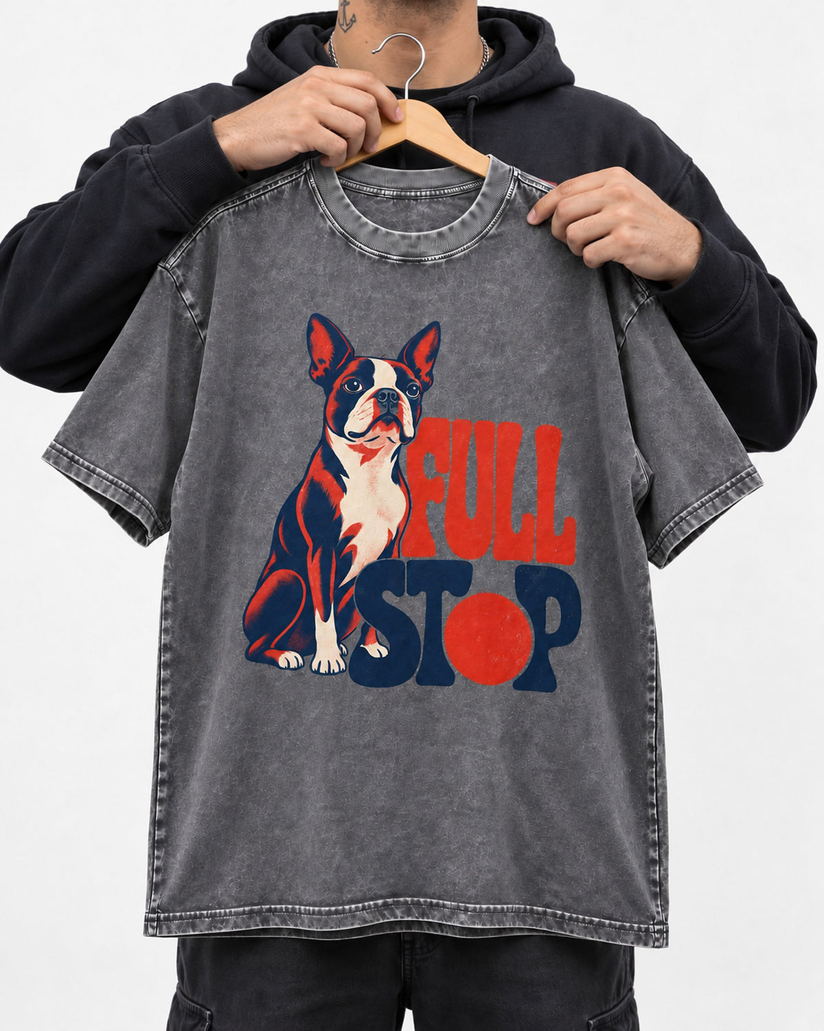 Full Stop for Boston Terrier Washed Tee