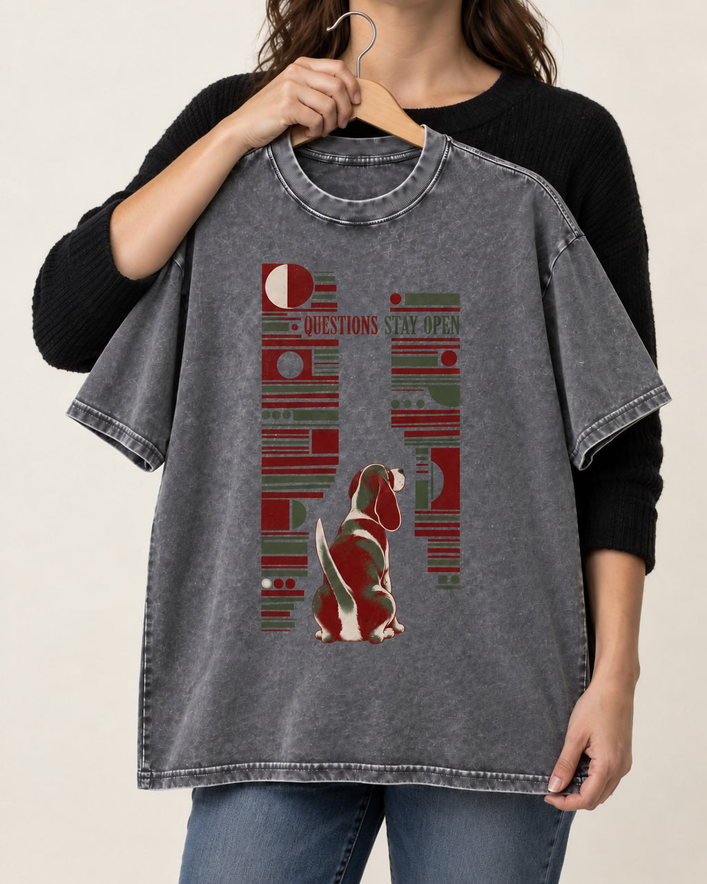 Beagle Questions Stay Open Washed Tee