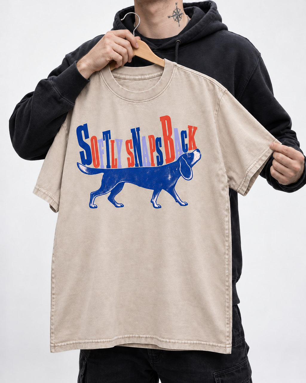 Retro Beagle Softly Snaps Back Washed Tee