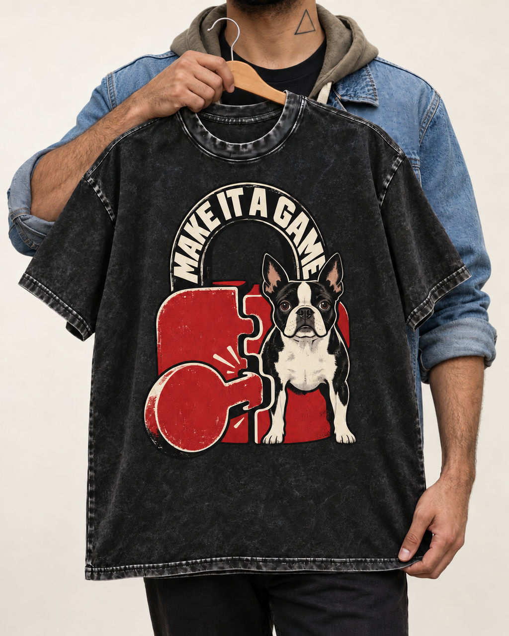 Make It a Game Boston Terrier Washed Tee