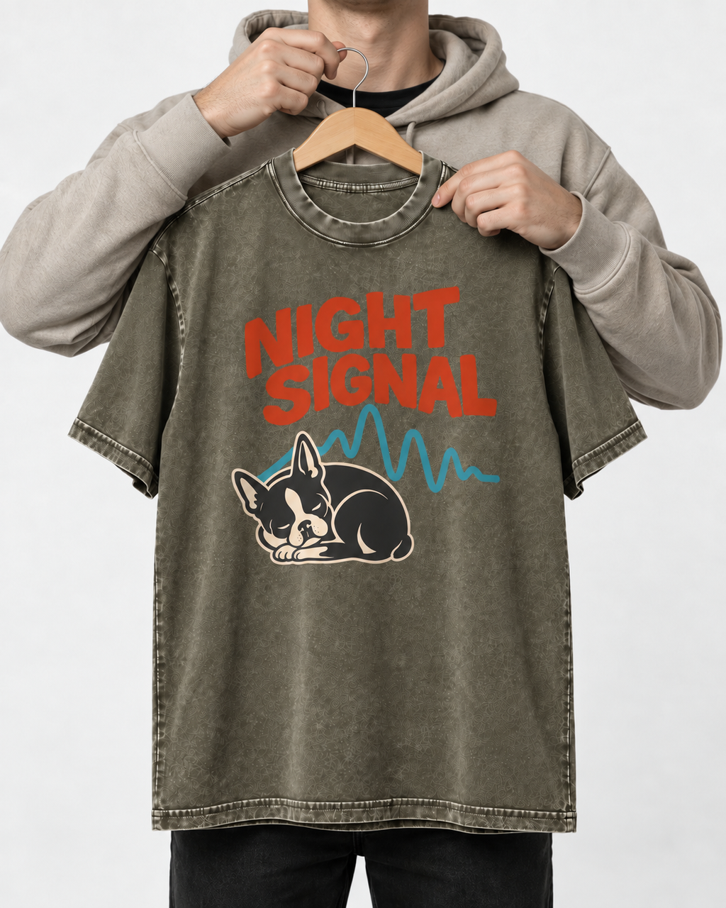 Boston Terrier Night Signal Washed Tee