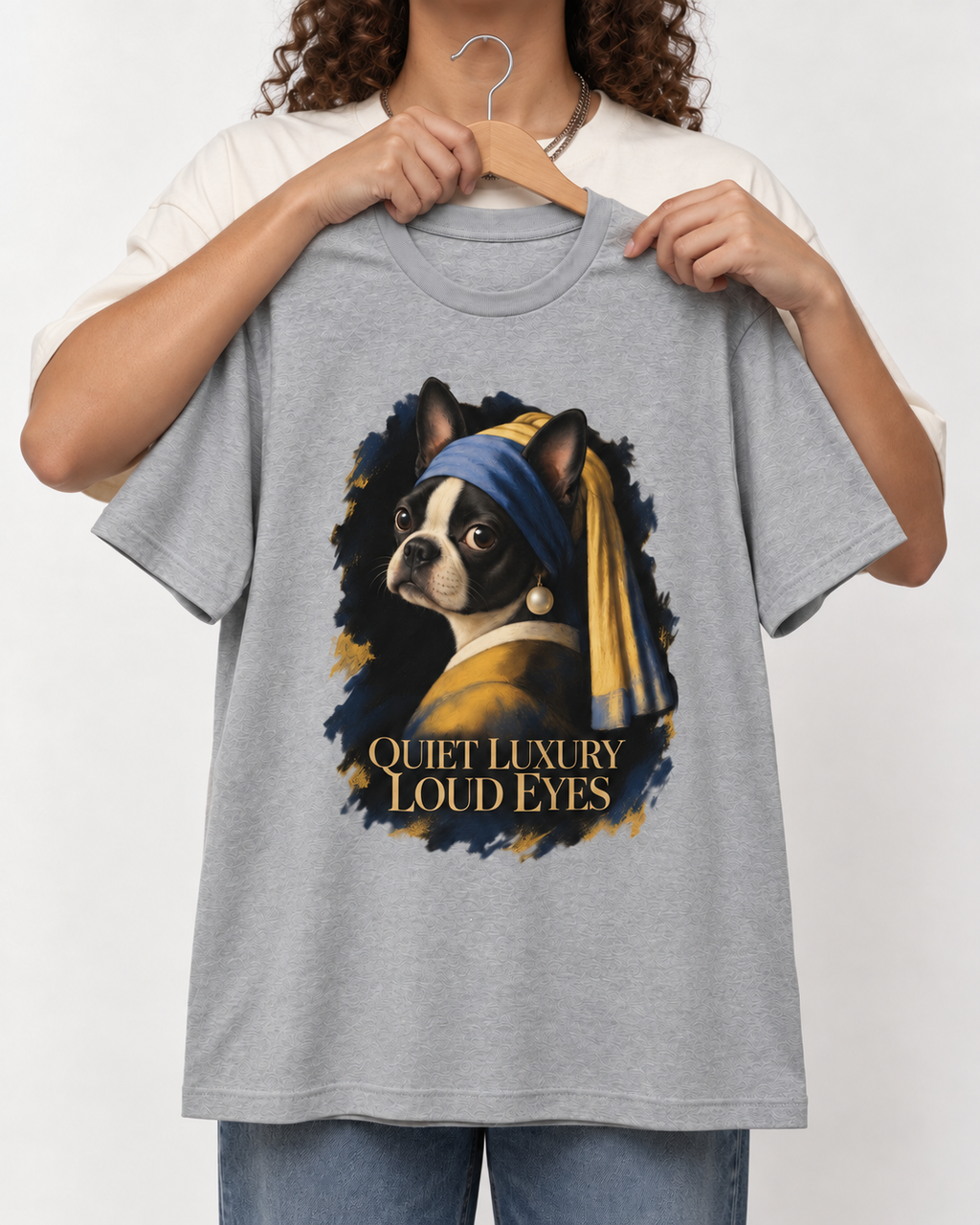 Quiet Luxury Loud Eyes Boston Terrier T-Shirt