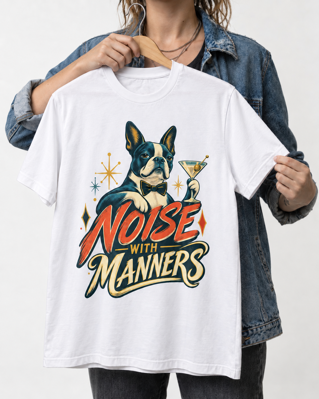 Boston Terrier Noise with Manners T-Shirt