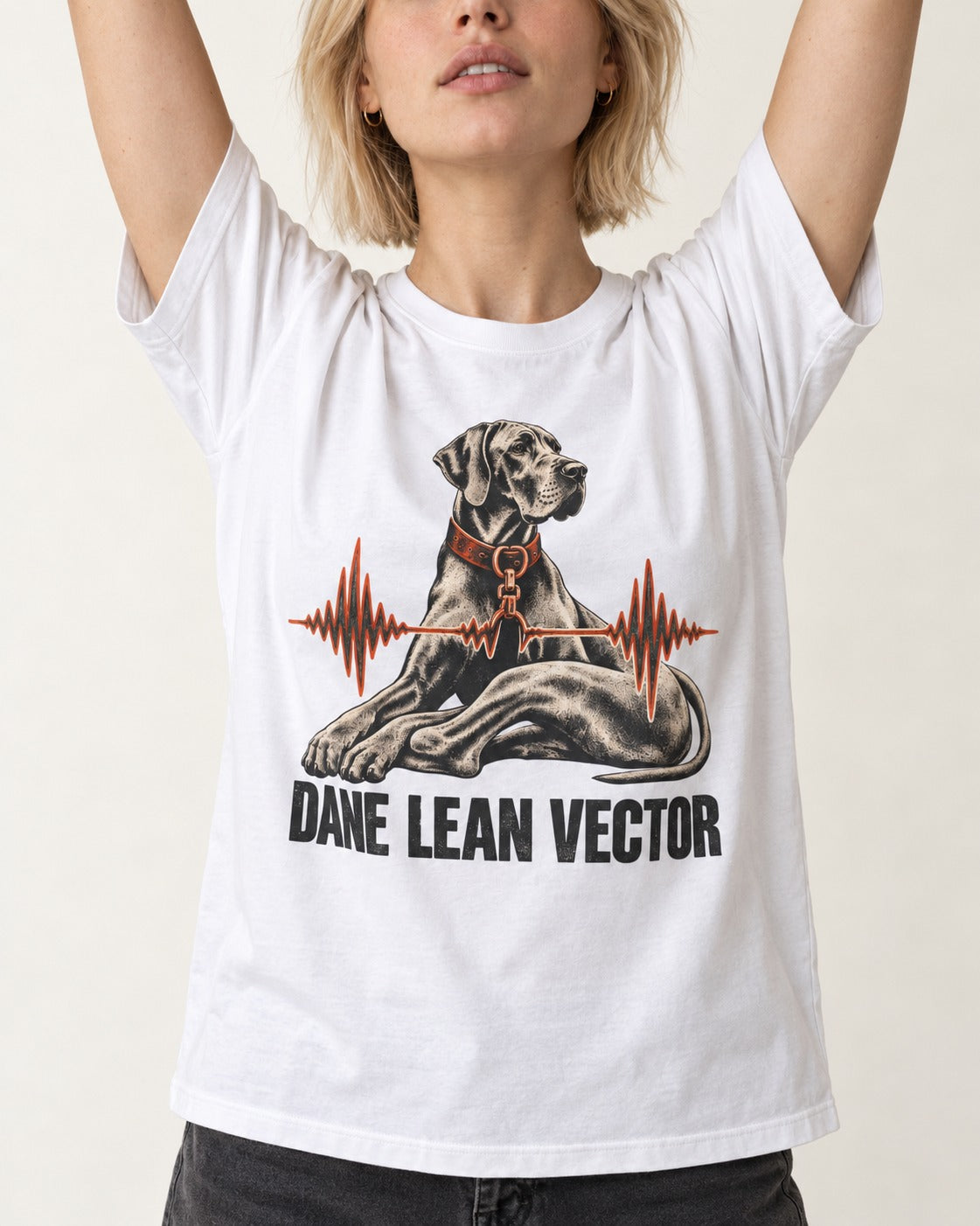 Great Dane Lean T-Shirt in White, worn by a model, front view