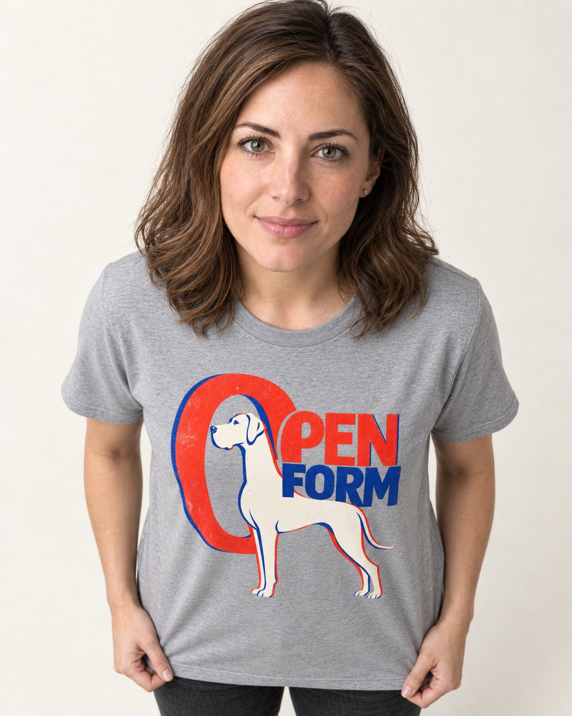 Open Form Great Dane T-Shirt in Sport Grey, worn by a model