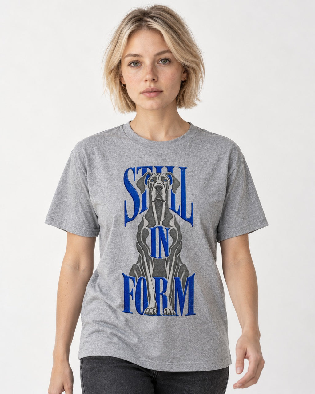 Still in Form Great Dane T-Shirt in Sport Grey, worn by a model
