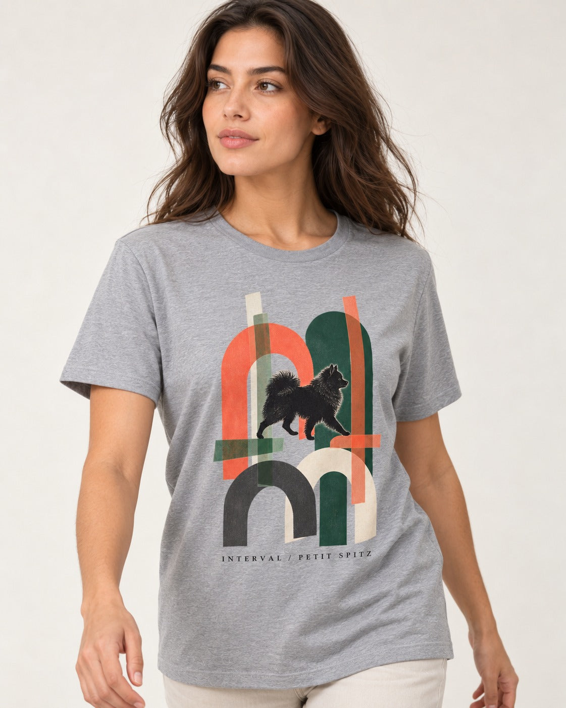 Pomeranian Interval T-Shirt in Sport Grey, worn by a model
