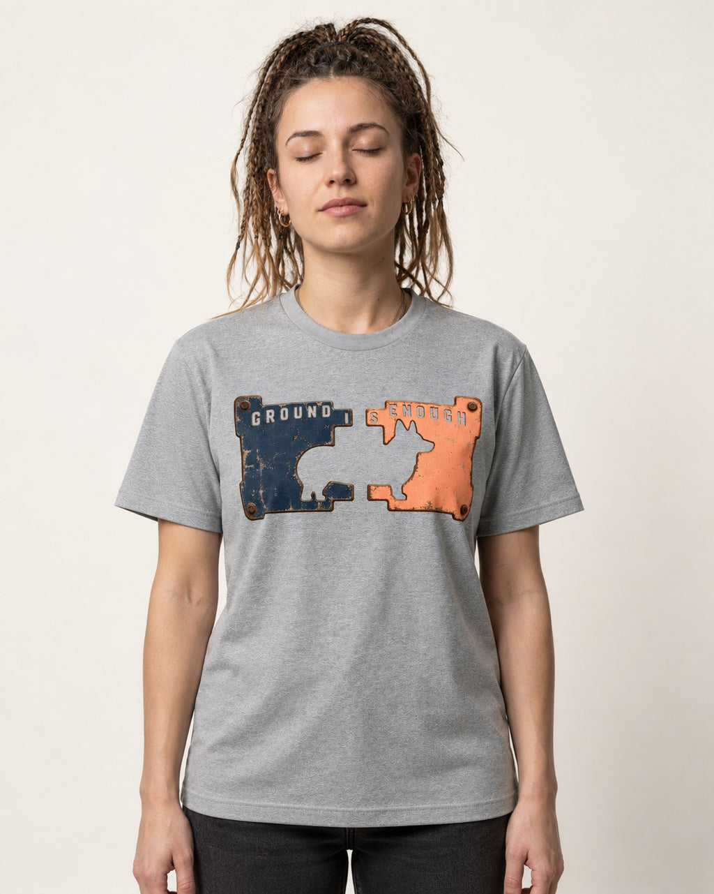 Corgi Is Enough T-Shirt in Sport Grey, worn by a model