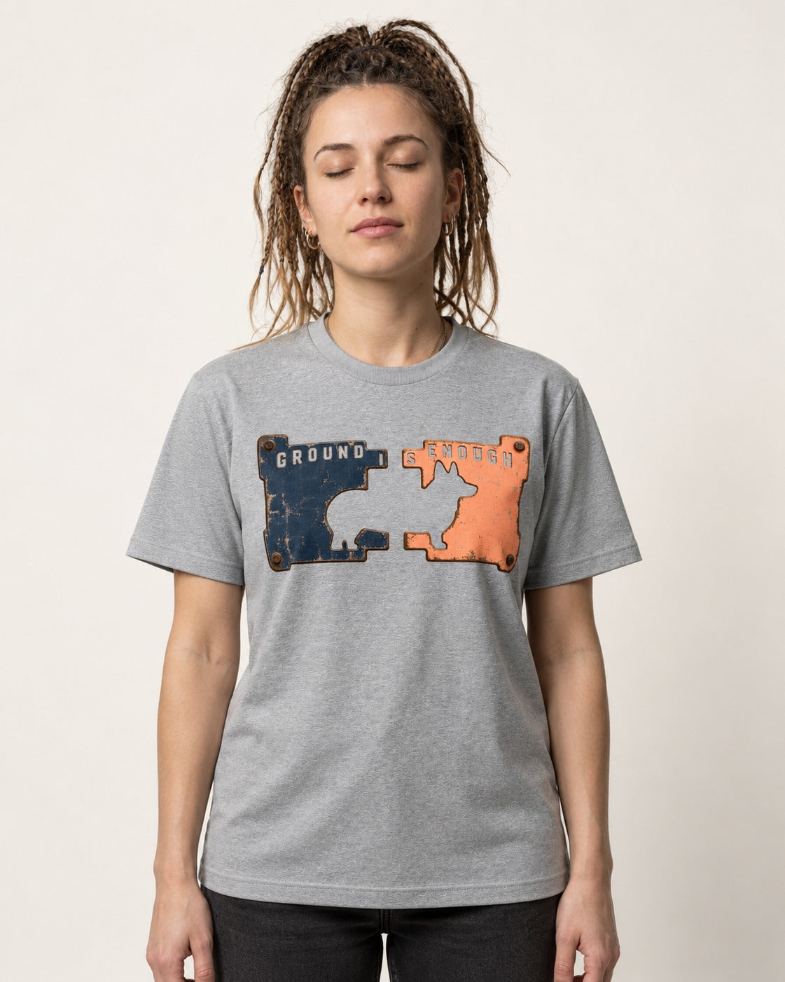 Corgi Is Enough T-Shirt in Sport Grey, worn by a model