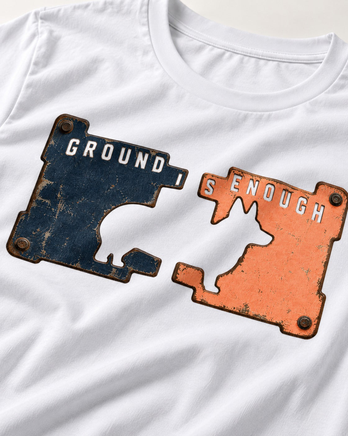 Corgi Is Enough T-Shirt in White, close-up of the graphic