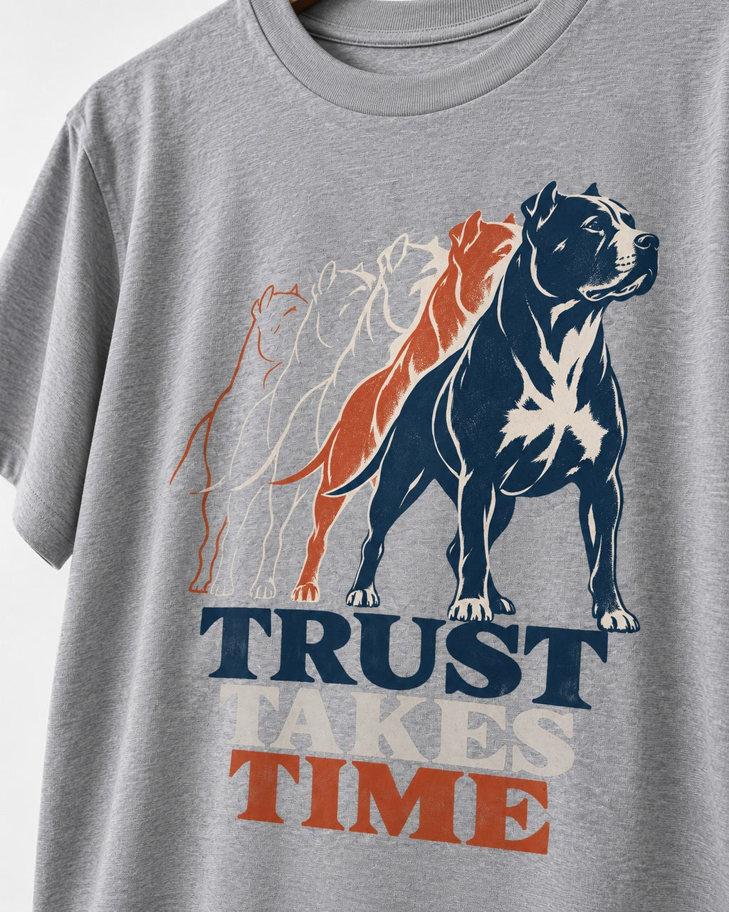 Pitbull Trust Takes Time Progression Graphic T-Shirt in Sport Grey, close-up of the graphic