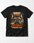 Frenchie Short Form Overbuilt Utility Club Poster Graphic T-Shirt in Black, flat lay product photo
