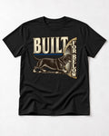 Dachshund Built for Below Vintage Burrow Graphic T-Shirt in Black, flat lay product photo