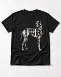 Great Dane I Was Here Plaid Silhouette Graphic T-Shirt in Black, flat lay product photo