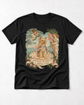 Yorkshire Terrier Arrived Without a Dress Code Venus Graphic T-Shirt in Black, flat lay product photo