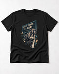 Last Train to Glory Boxer T-Shirt in Black, flat lay product photo