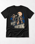 Husky Neighbors Heard Everything Paris Rooftop Graphic T-Shirt in Black, flat lay product photo