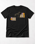 Here and Here Stepping Labrador Retriever Graphic T-Shirt in Black, flat lay product photo