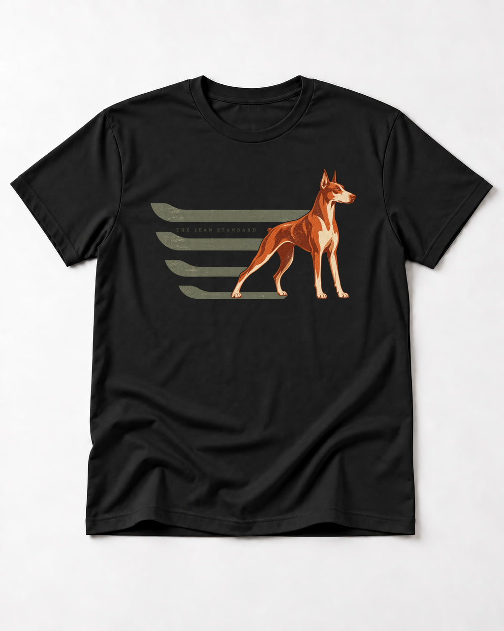 Doberman The Lean Standard Speed Bars Graphic T-Shirt in Black, flat lay product photo