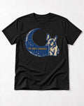 Frenchie No Soft Endings Crescent Graphic T-Shirt in Black, flat lay product photo