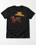 Dachshund Small World Below Giant Shoe Graphic T-Shirt in Black, flat lay product photo
