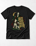 Husky Bite Sized Social Battery Vampire Graphic T-Shirt in Black, flat lay product photo