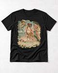 Arrived Without a Dress Code Boxer Classical Collage T-Shirt in Black, flat lay product photo