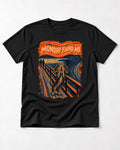 Dachshund Monday Found Me Scream Poster T-Shirt in Black, flat lay product photo