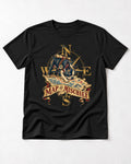 Map of Mischief Boston Terrier T-Shirt in Black, flat lay product photo