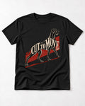 Great Dane Cut to Move Walking Typography Graphic T-Shirt in Black, flat lay product photo