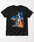Calm Is A Position Geometric German Shepherd Dog Graphic T-Shirt in Black, flat lay product photo