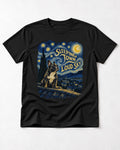 Frenchie Sleeping Town Loud Sky Rooftop Graphic T-Shirt in Black, flat lay product photo