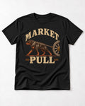 Market Pull Rottweiler Cart Harness Graphic T-Shirt in Black, flat lay product photo