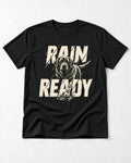 Labrador Retriever Rain Ready Charging Splash Graphic T-Shirt in Black, flat lay product photo