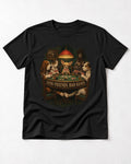 Good Friends Bad Hands Chihuahua Poker Scene T-Shirt in Black, flat lay product photo