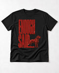 Labrador Retriever Enough Said Standing Typography Graphic T-Shirt in Black, flat lay product photo