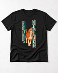 Vintage Beagle Hold My Place T-Shirt in Black, flat lay product photo