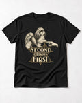 Shih Tzu Second Opinion First Art Deco Graphic T-Shirt in Black, flat lay product photo