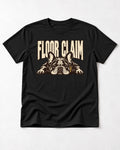 Frenchie Floor Claim Resting Graphic T-Shirt in Black, flat lay product photo